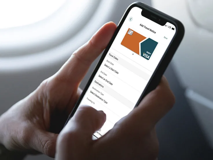 set travel notice for card and banking out of state